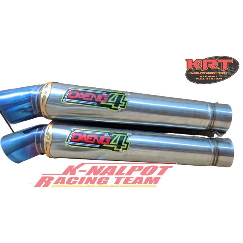 TERLARIS .. Silincer Knalpot Racing Daeng Kompetisi Pucuk Biru 50mm Vario Beat Mio Vixion Satria Son