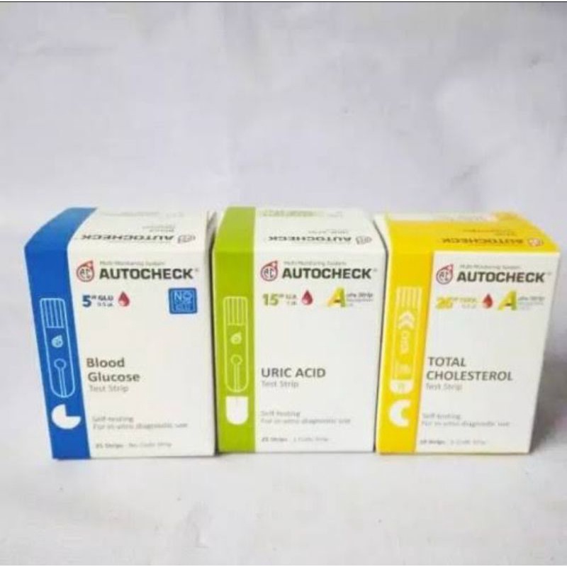 Paket strip autocheck 3in1 / Strip autocheck GCU / Strip autocheck gula darah, asam urat, kolesterol