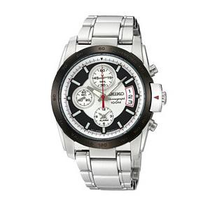 Seiko Quartz SNAA77P1 Chronograph White-Black Dial | Jam Pria SNAA77