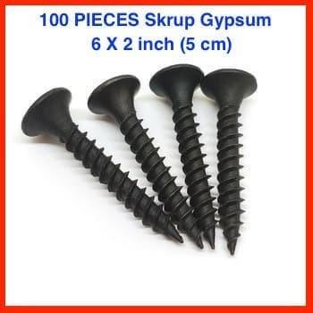 

100 PCS Skrup Gypsum #6 x 2 inch / 5 cm Gipsum Sekrup Drywall Screw Best Seller