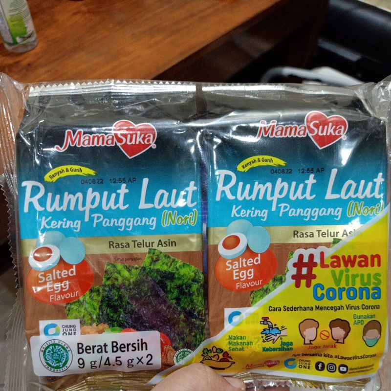 

MAMASUKA GIM Rumput Laut Nori Panggang (BBQ/Jagung bakar/salted egg/spicy/original)