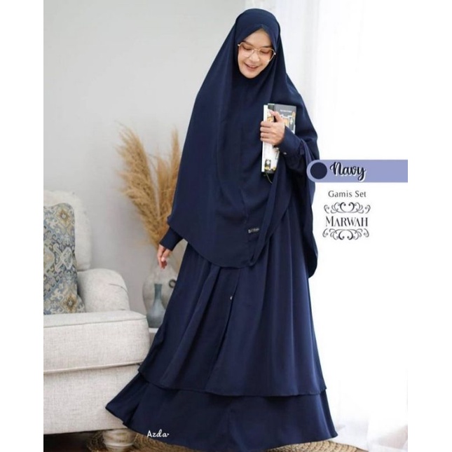 GAMIS TUNIK GAMIS SET HIJAB GAMIS SYARI GAMIS WOLFIS SET MARWAH BY AZDA