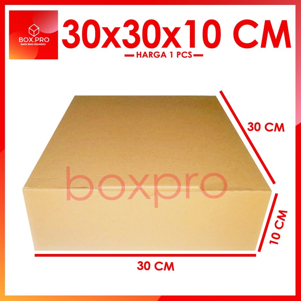 

Kardus Dus uk 30x30x10 cm (ECER) Die Cut Box Kotak Packing Aksesoris Baju Makanan Pizza Hijab Kue