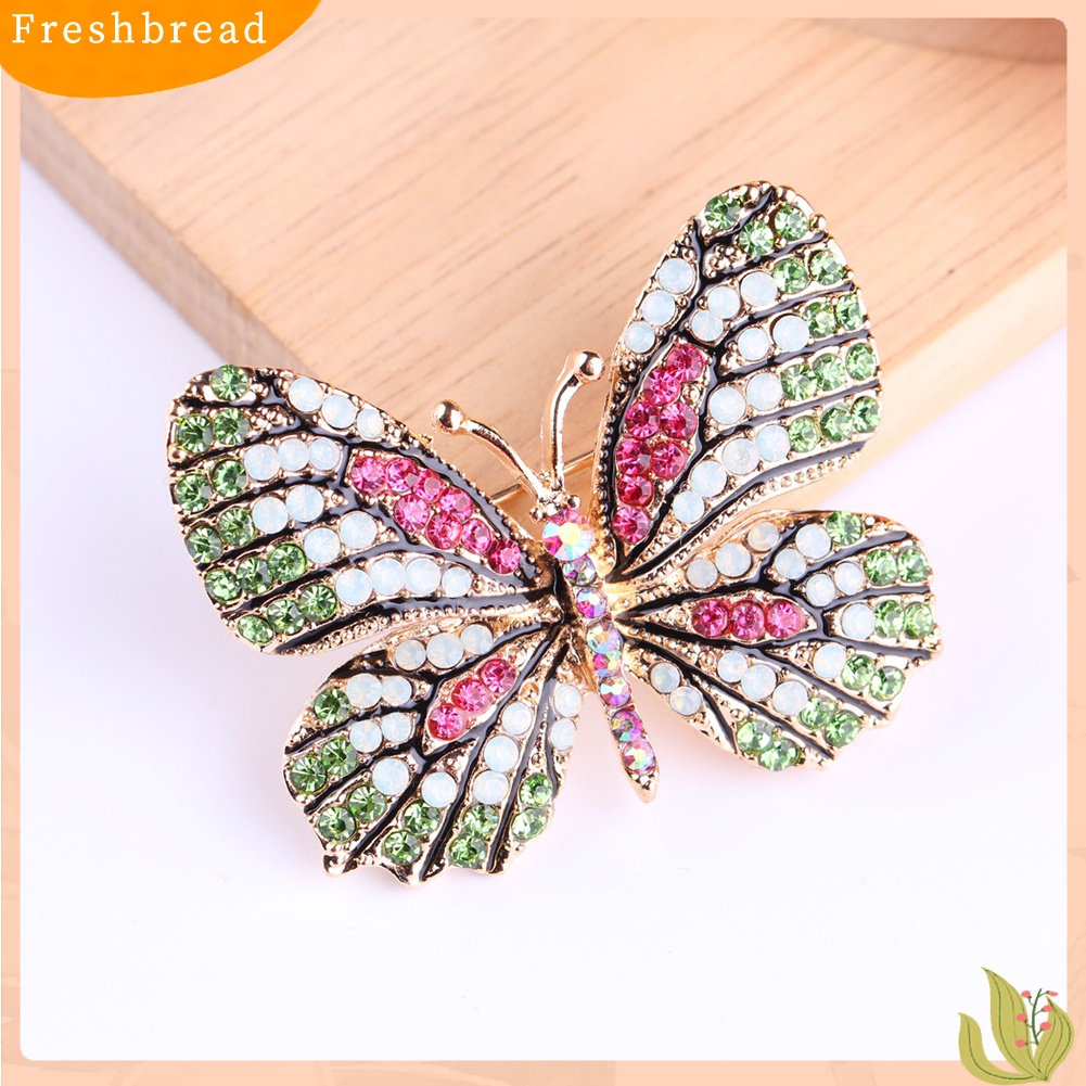 [ TERLARIS]Colorful Butterfly Rhinestone Brooch Pin Wedding Bridal Scarf Collar Jewelry