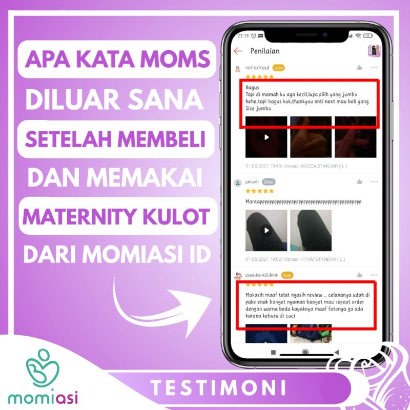 Momiasi - Celana Hamil Kulot Wanita Bumil Panjang Jumbo Maternity Kulot Premium