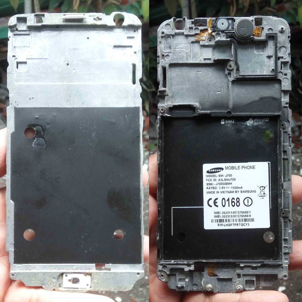 Tatakan LCD Samsung Galaxy J7 2015 HDC Frame Bezzel Samsung J700 J7 2015 super copy Flexible Tombol 