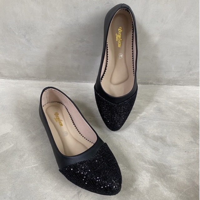 TERBARU Sepatu jumbo big size wanita allena black