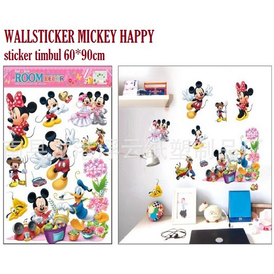 WS3D WALLSTICKER/STIKER DINDING 3D TIMBUL MOTIF ANAK MICKEY MOUSE 60*90cm