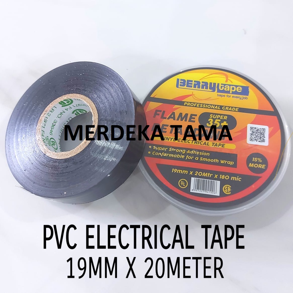 

Isolasi Listrik Perekat Solasi PVC Berry 19mm