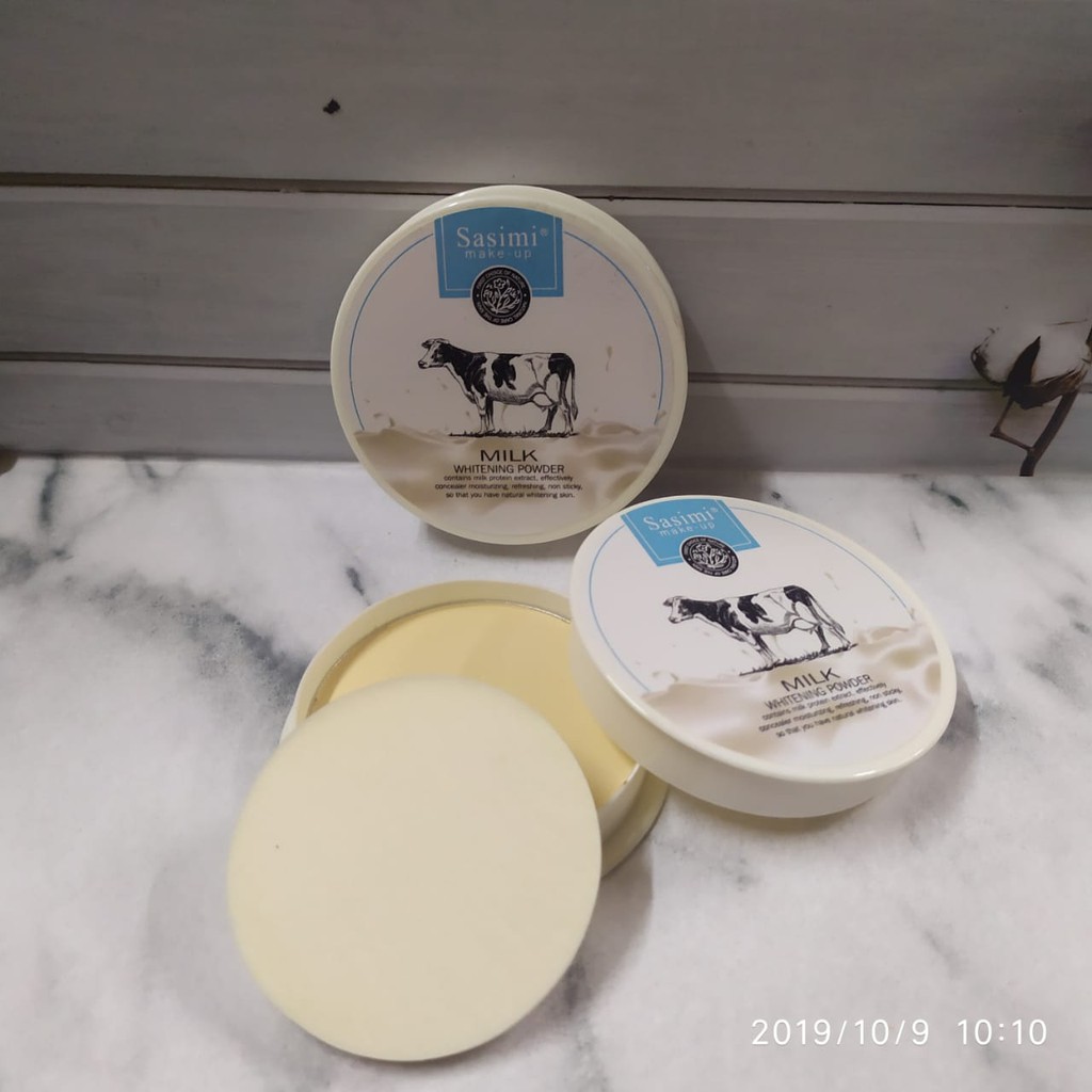 MAKUP BEDAK MILK WHITENING POWDER SASIMI 'Bedak susu sapi S793