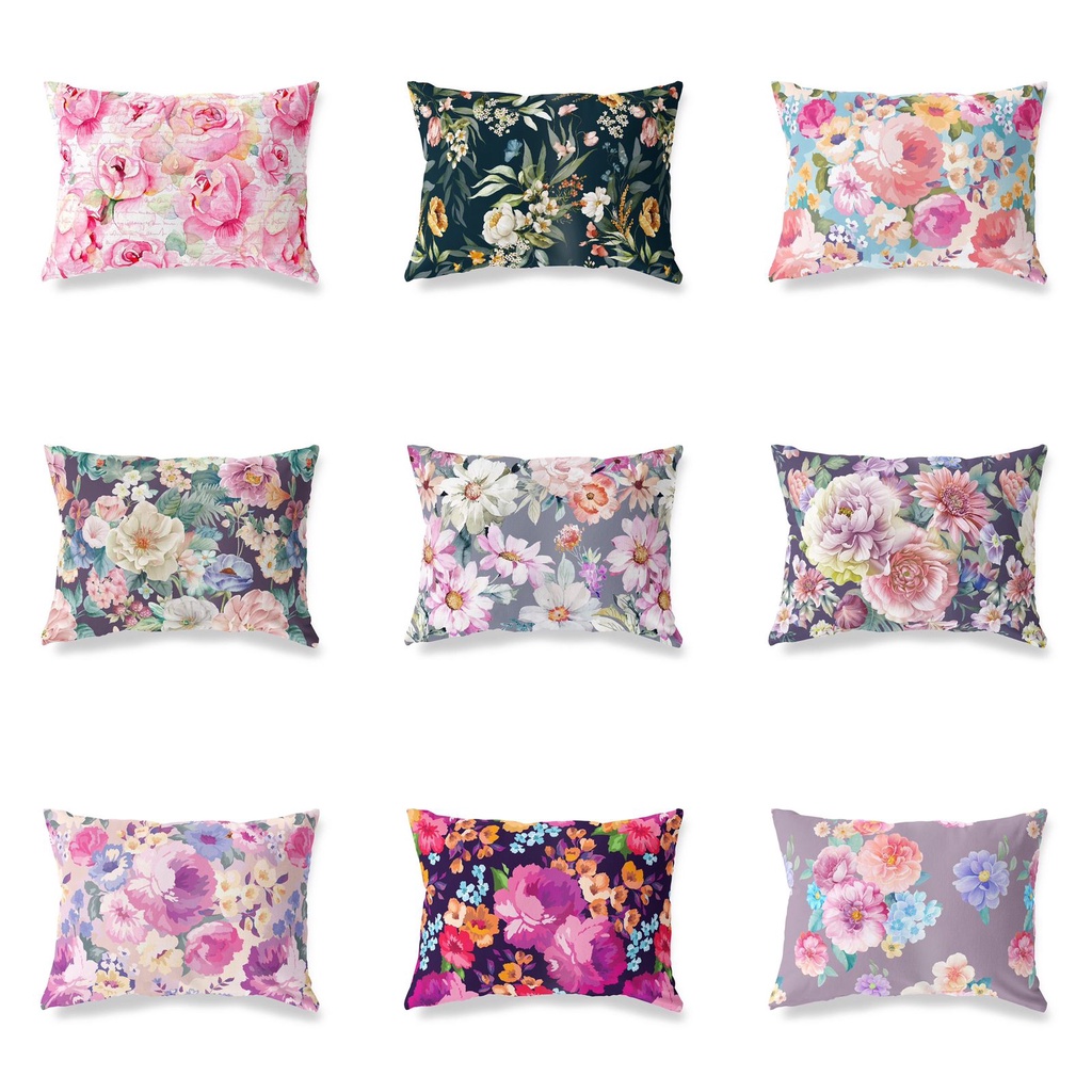 Bantal Tidur Anak 45x30 cm Print Motif Bunga Flower Floral