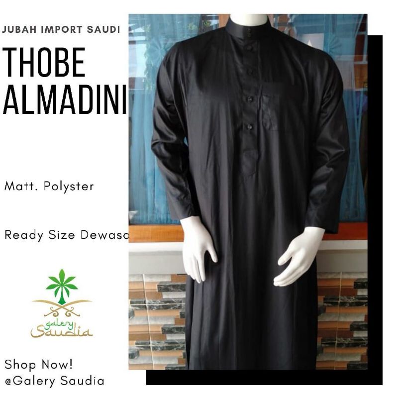 Thobe Almadini Hitam dewasa