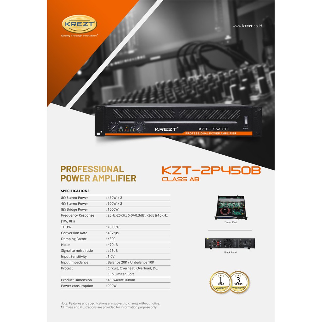 PROFESSIONAL POWER AMPLIFIER KREZT 2P450B