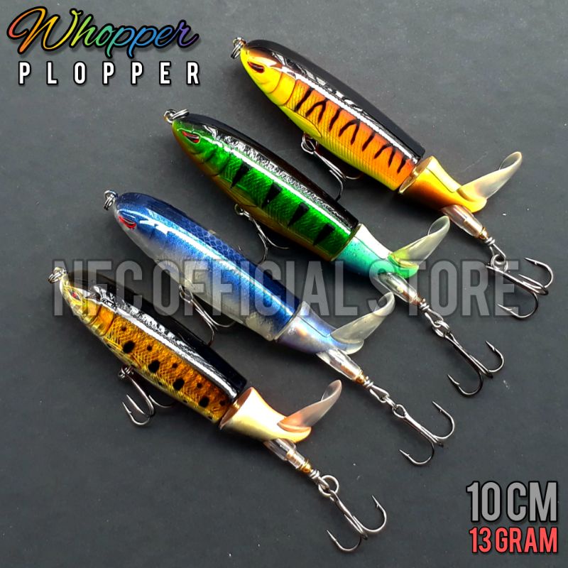 Umpan casting Whopper Plopper Popper 10cm 13gram dengan baling-baling berputar