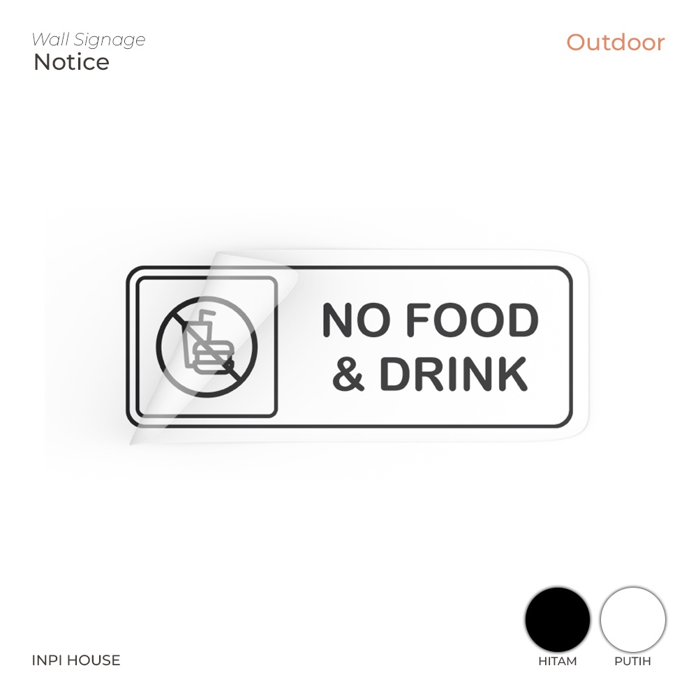 stiker no food and drink - no food allowed area sticker - stiker dinding - no food and drink