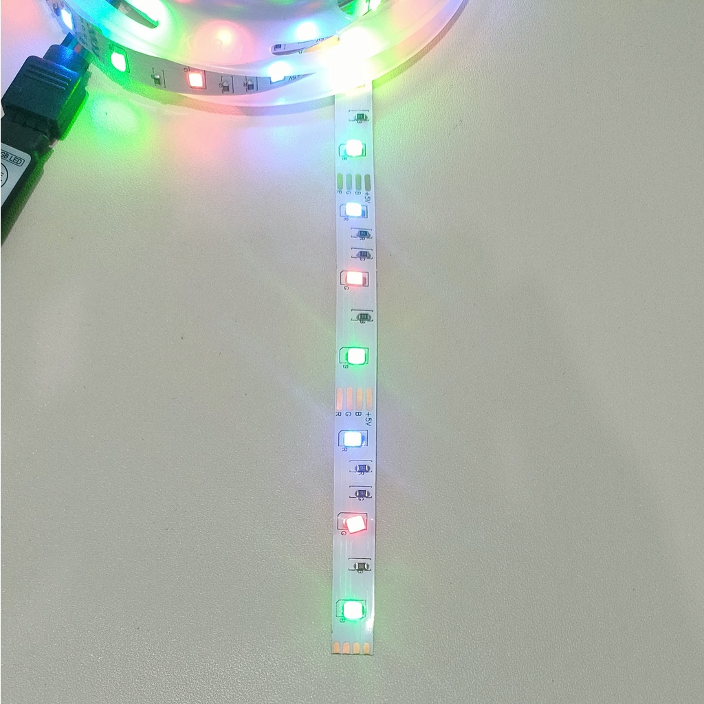 LED Strip DC 5V RGB 3528 IP33 3 Warna Per Setengah Meter