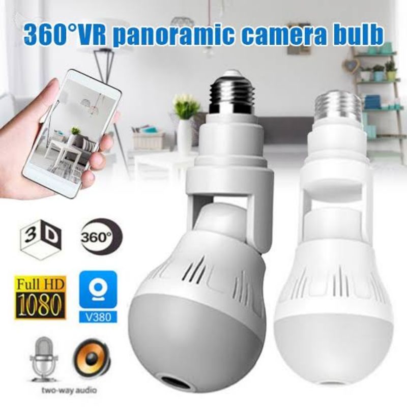 NEW KAMERA CCTV LAMPU IP WIRELESS PANORAMA FISHEYE 360 (BOHLAM/BULB)