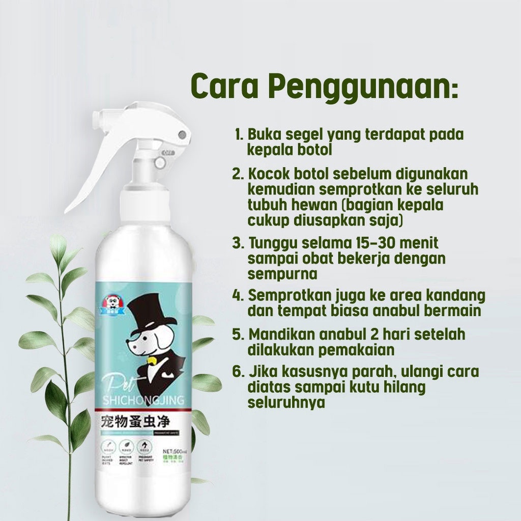 Hugopet Obat Kutu Kucing Anjing Kutu Semprot Hewan/ Flea Remover /100% Bahan Alami /Obat Anti Kutu/Anti Fleas &amp; Ticks