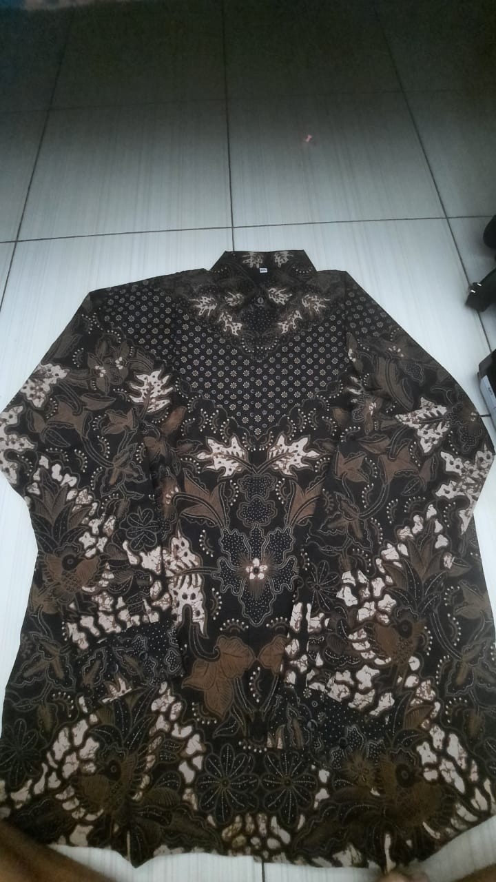 Perwira Kemeja Batik Furing Batik Solo Pria Lengan Panjang