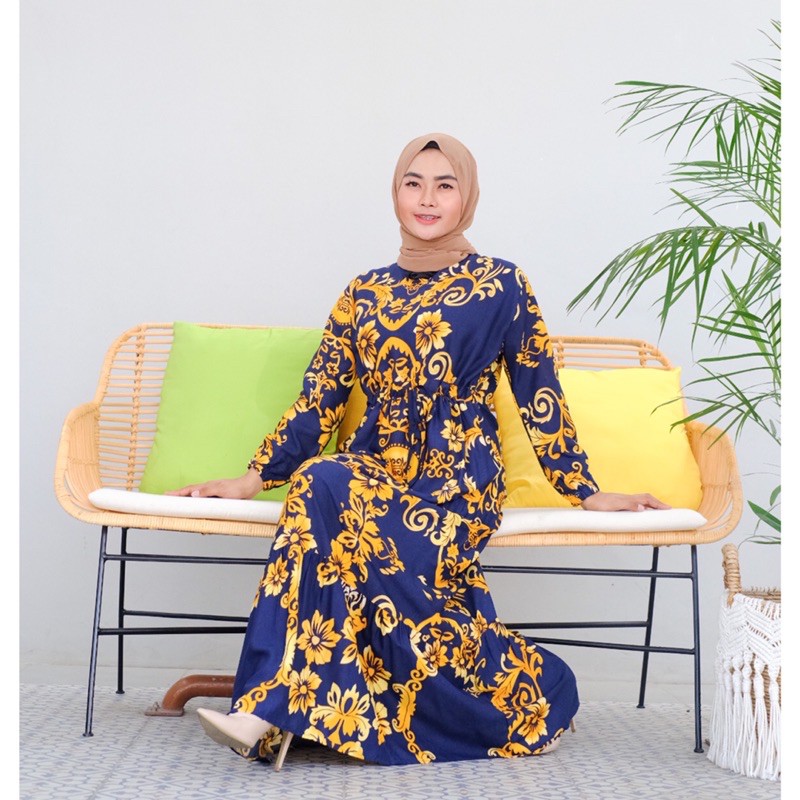 GAMIS MOTIF SULTAN PREMIUM TERBARU 2021 KATUN RAYON VISCOSE MURAH BAJU SELMA