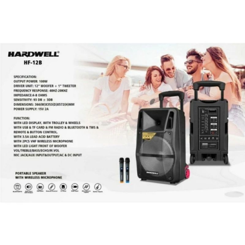 Speaker Portable HARDWELL HF 12B PRO 12Inch Speaker Meeting Original