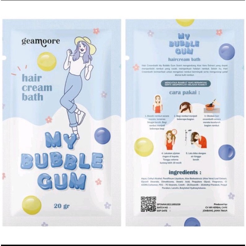 GEAMOORE _  Hair Creambath 20g BUBBLE GUM (BPOM)