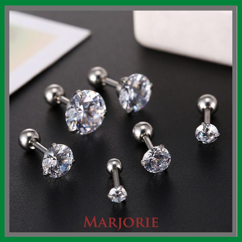 3 Cakar Kartilago Tujuan Ganda Anting-anting Stainless Steel Tragus Anting Fashion 1 Stud-MJD