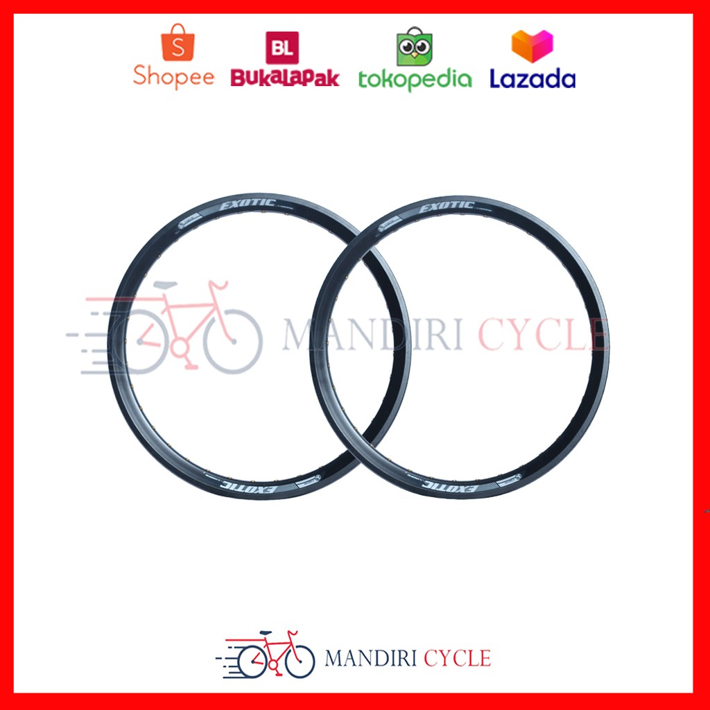 Velg Sepeda Ukuran 20X1.75 Alloy 36 Hole Hitam Double Wall EXOTIC Rims Rim Velg Sepeda Minion BMX