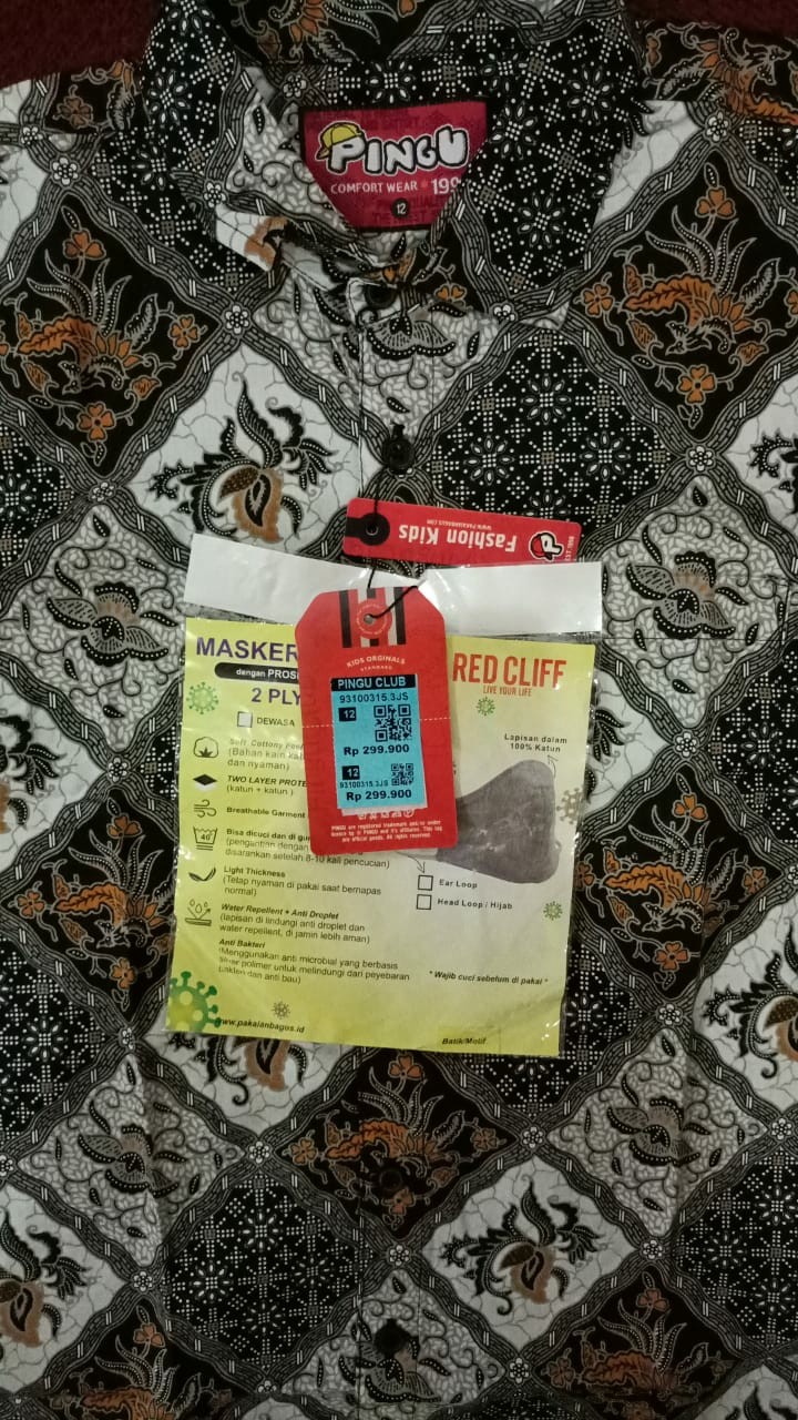 Pingu 93100315 Mi - Kemeja Batik Anak Laki-laki Lengan Pendek