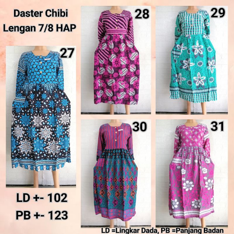 DASTER CHIBI LENGAN 7/8 ANEKA MOTIF HAP ADEM BUSUI FRIENDLY