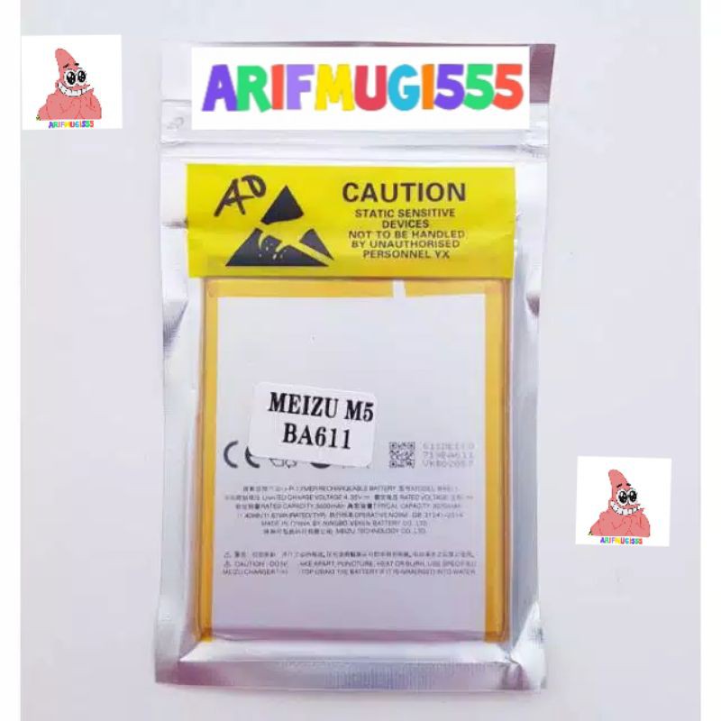 BATERAI BATRAI BATU BATRE BATTERY MEIZU M5 BA611 ORIGINAL