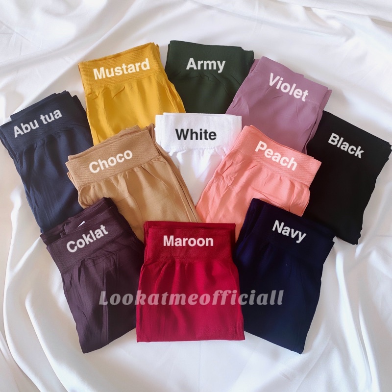 Lookatmeofficial • {20+ WARNA} Legging HW Basic Polos Premium Import Tebal Fit to S-XXL Jumbo