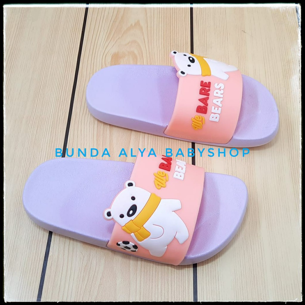 Sendal Anak Perempuan IMPORT Usia 4 5 6 Tahun UNGU Karet  - Sandal Anak Cewek Karet Lentur Elastis Anti Licin Size 26 - 33