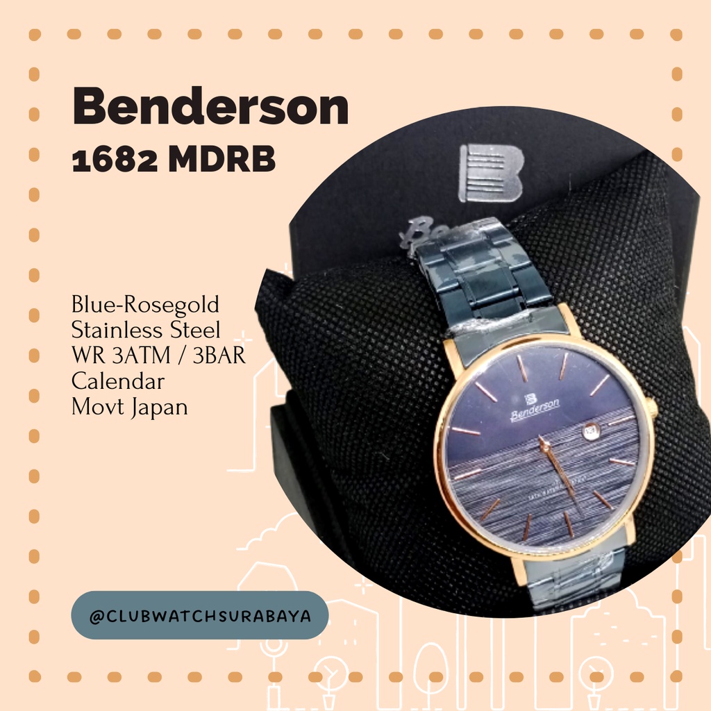 Jam Tangan Pria Benderson / Benderson Jam Tangan Pria Analog Type AL 1682 MDRB