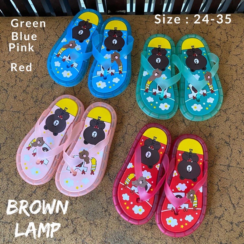 BROWN LAMPU jepit sendal jelly