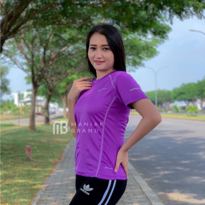 Kaos Olahraga Wanita Pakaian Olahraga Training Atasan Senam Running gym Tshirt Lari Zumba Fitnes Ladies Jogging (KN-W)