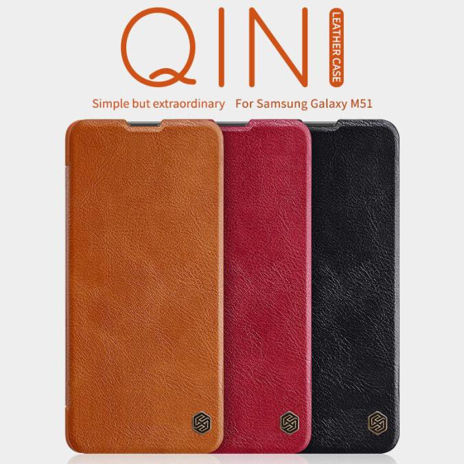 SAMSUNG GALAXY M51 M515 NILLKIN QIN LEATHER ORIGINAL FLIP COVER CASE