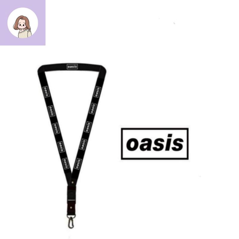 

Lanyard OASIS gantungan kunci BAND / tali lanyard gantungan leher id card name tag kartu nama / pods