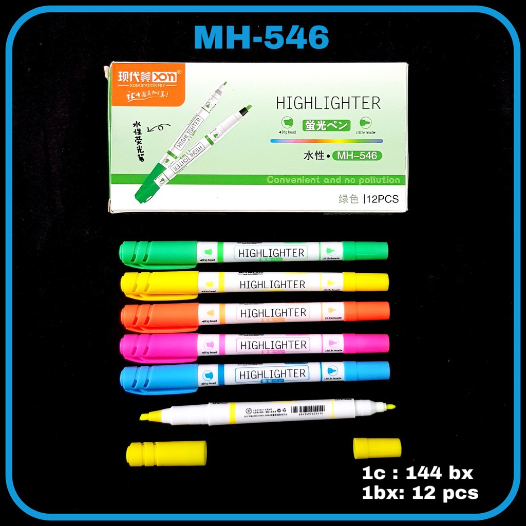

SOS Highlighter Pen XDM MH-546 Dual Tip/ Fluorescent Pen