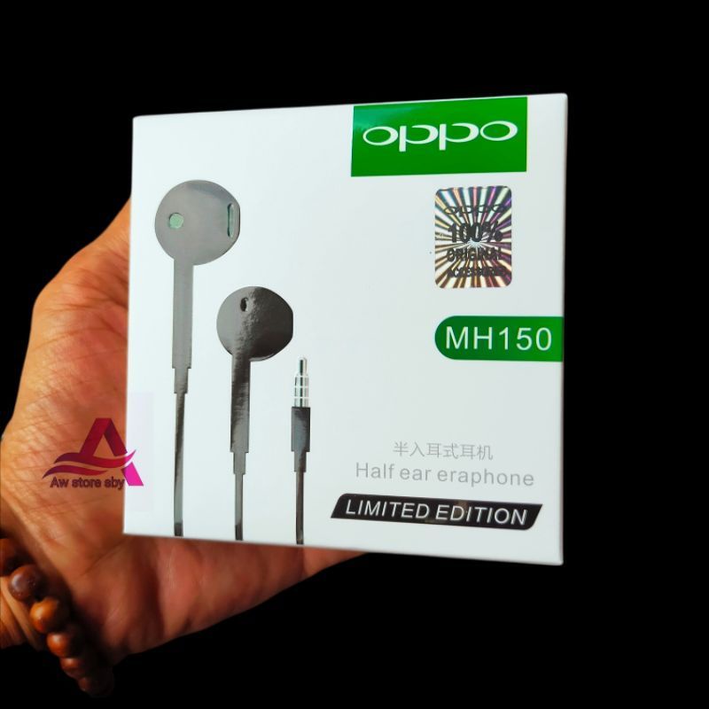 Earphone Oppo Original Black Series Limitied Edition Headset oppo Super Bass (MH50)