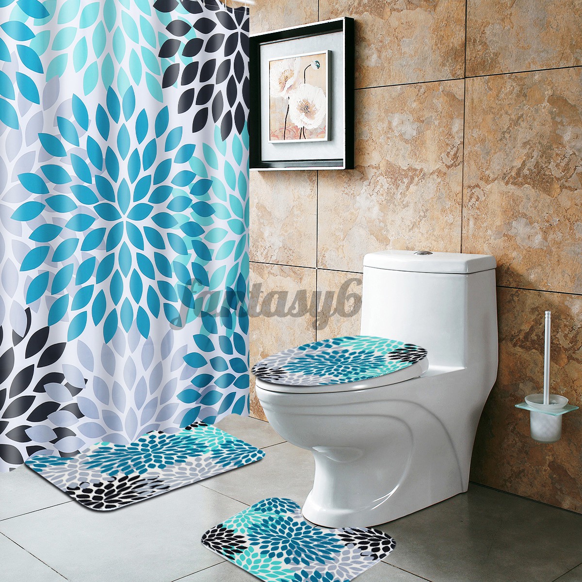 teal toilet lid cover