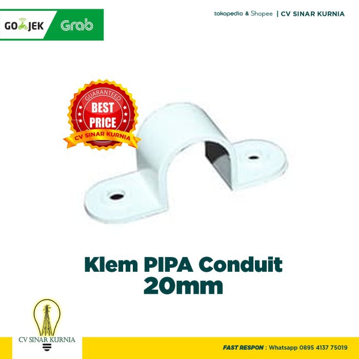 Jual Klem PIPA Conduit 20mm / Klem pipa listrik Indonesia|Shopee Indonesia