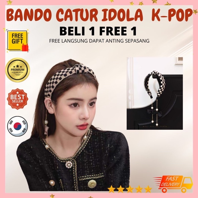 BANDO HAIRBAND BANDANA KOREAN HEADBAND KOREA LUCU RAMBUT WANITA DEWASA MUTIARA POLOS DEWASA KAIN ALA