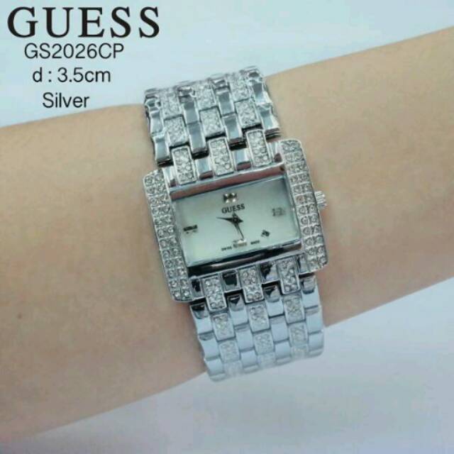 JAM TANGAN CEWEK MEREK GUESS DIAMOND ELEGANT HARGA BERSAHABAT...