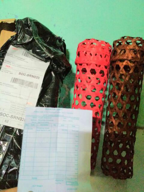 (kl0w8) Klongsong Botol Warna Klongsong Panjang Klongsong Warnawarni Anyaman Bambu Keranjang Sirup