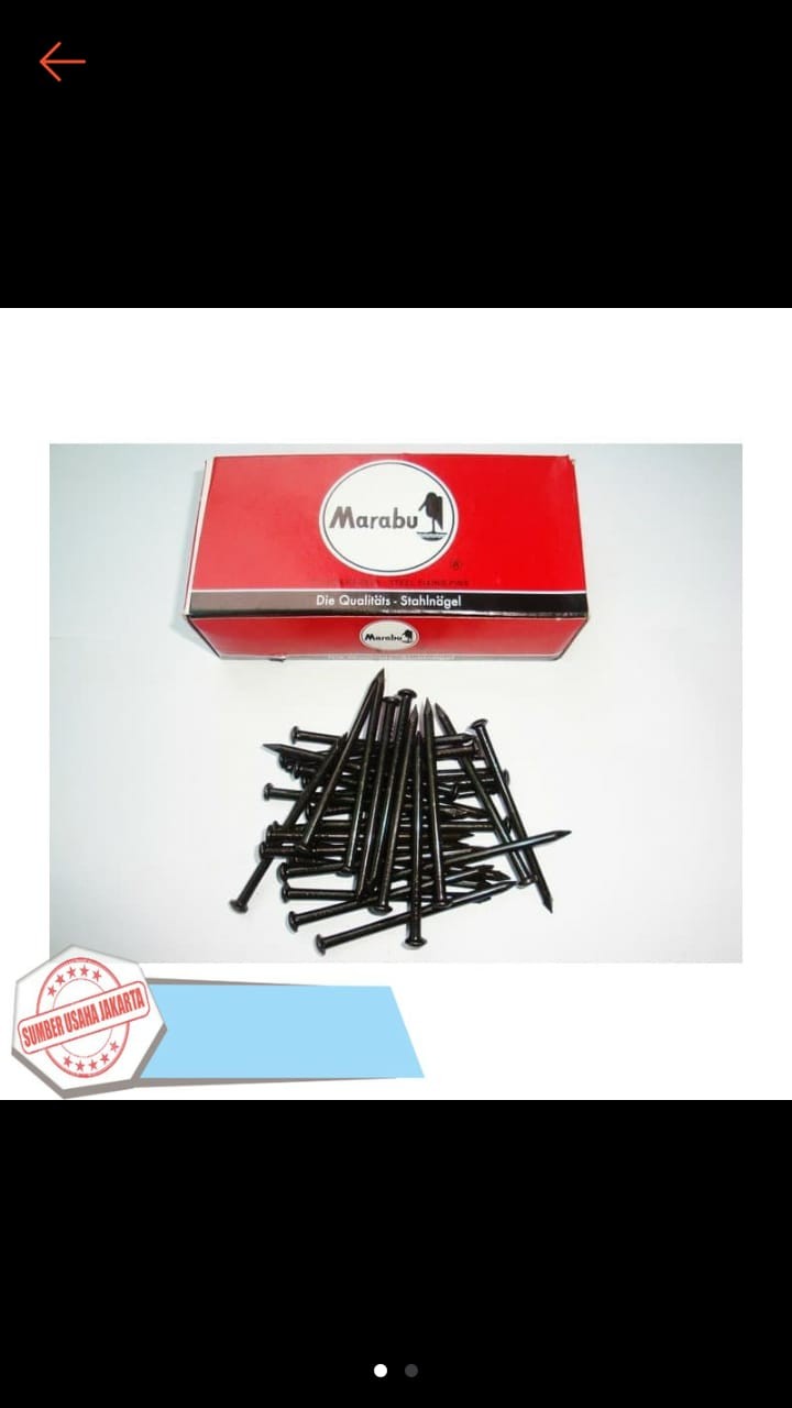 Paku Beton Hitam Marabu / Paku Beton Marabu / Paku Beton Hitam Ukuran 3 Cm, 4 Cm, 5 Cm 7 Cm