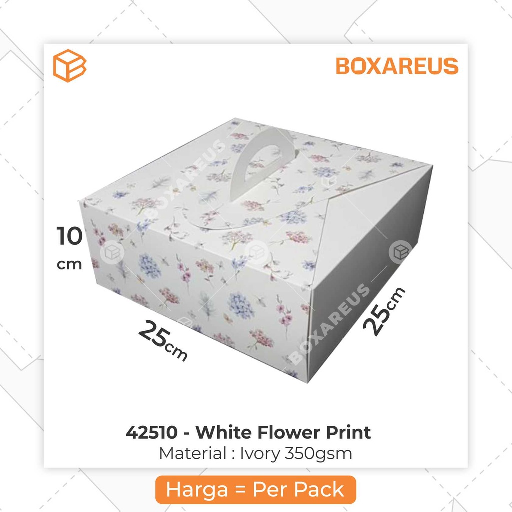 Kotak Kemasan Dus Kue, Cake Box, Packaging Gable | 42510 FLOWER (10pc)