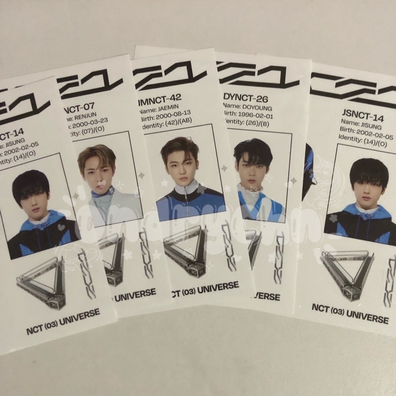 STICKER POSTCARD NCT 2021 UNIVERSE ALBUM JISUNG RENJUN JAEMIN DOYOUNG JAEHYUN