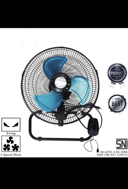 Kipas Angin Meja dan Dinding Besi 16 Inch