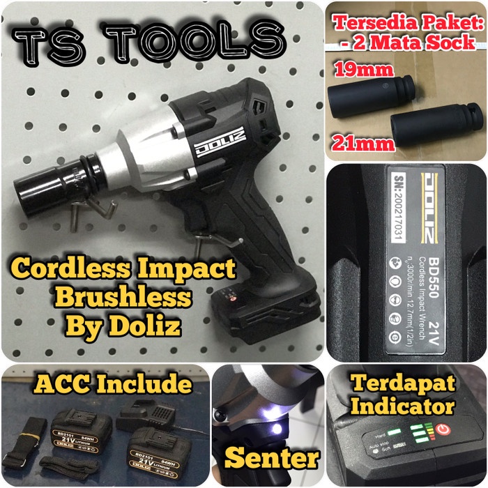 Doliz BD550 BD 550 Bor Impact Wrench Cordless Brushless 21V